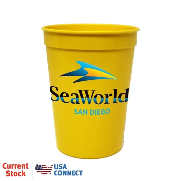 Yellow color option for 12 Oz. Smooth Stadium Cup, Full Color Digital   Usa Connect