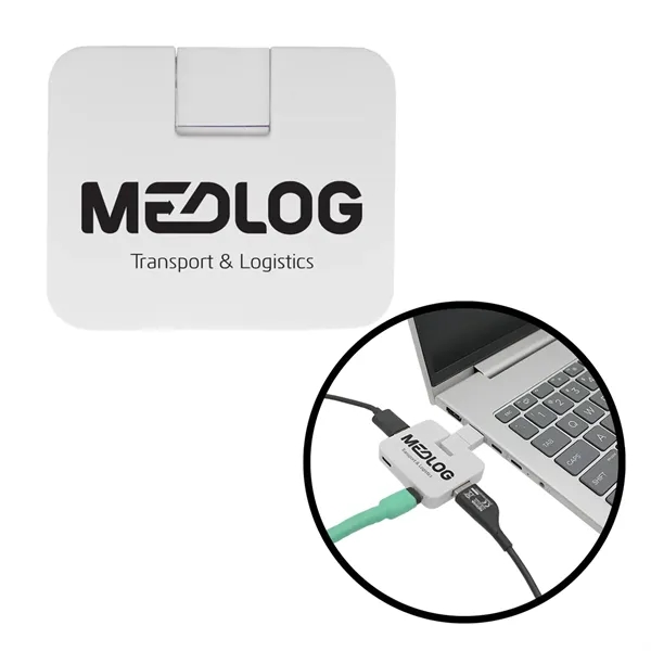 White color option for Recycled 4 In 1 Usb Hub