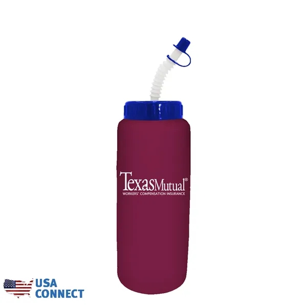 Cranberry color option for 32 Oz Grip Bottle With Flexible Straw   Usa Connect