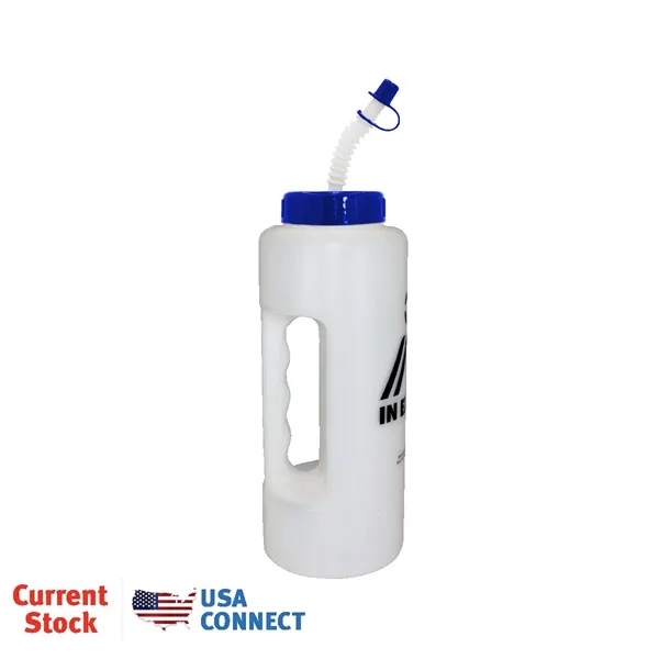 Frosted color option for 32 Oz Grip Bottle With Flexible Straw   Usa Connect