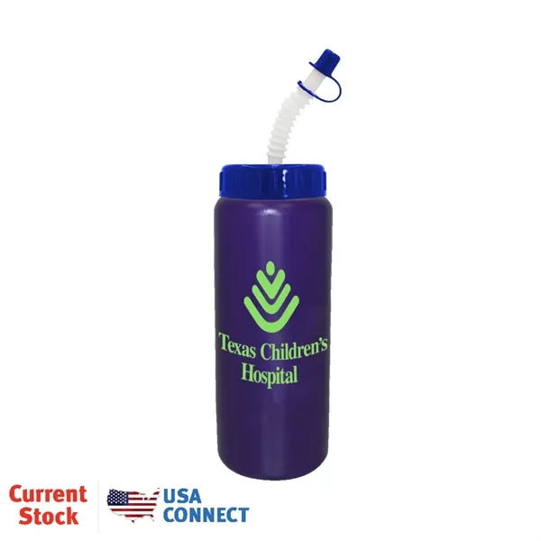 Purple color option for 32 Oz Grip Bottle With Flexible Straw   Usa Connect