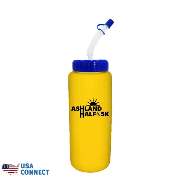 Yellow color option for 32 Oz Grip Bottle With Flexible Straw   Usa Connect
