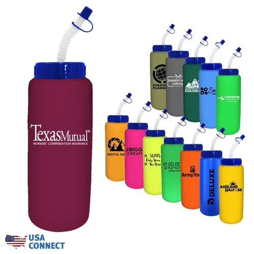 Main photo of 32 Oz Grip Bottle With Flexible Straw   Usa Connect