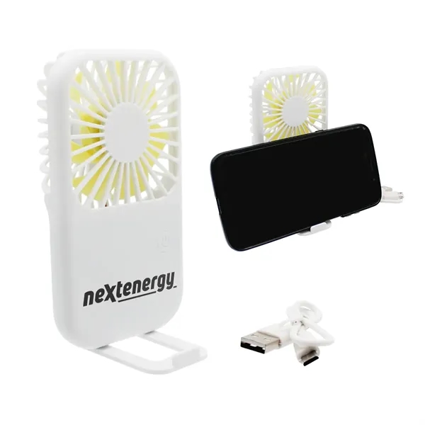 White color option for Portable Fan With Phone Holder