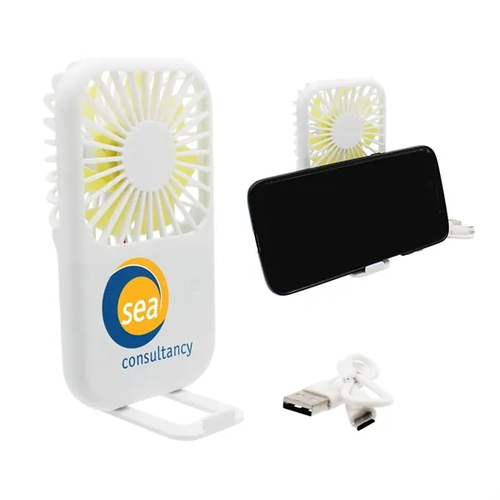 Main photo of Portable Fan With Phone Holder, Full Color Digital