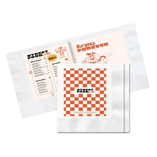 Main photo of 3 Ply White Beverage Promo Napkin   High Line
