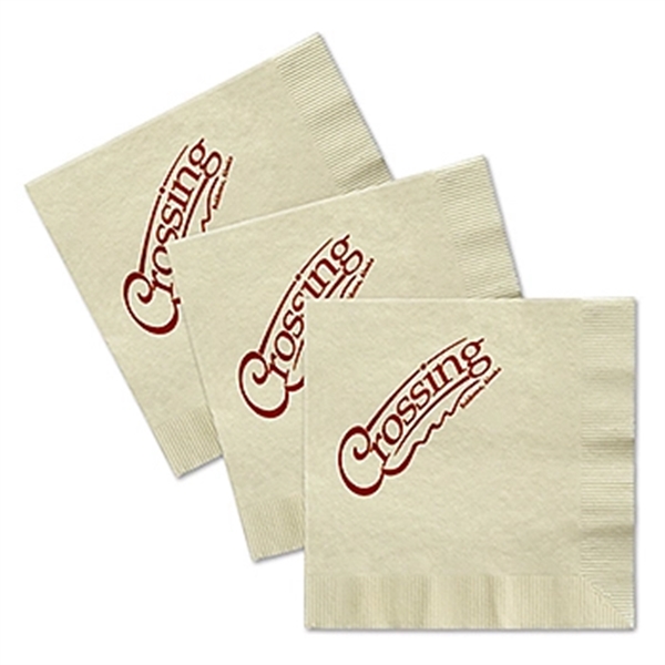 Ecru color option for Ecru Custom Beverage Facial 2 Ply Napkin