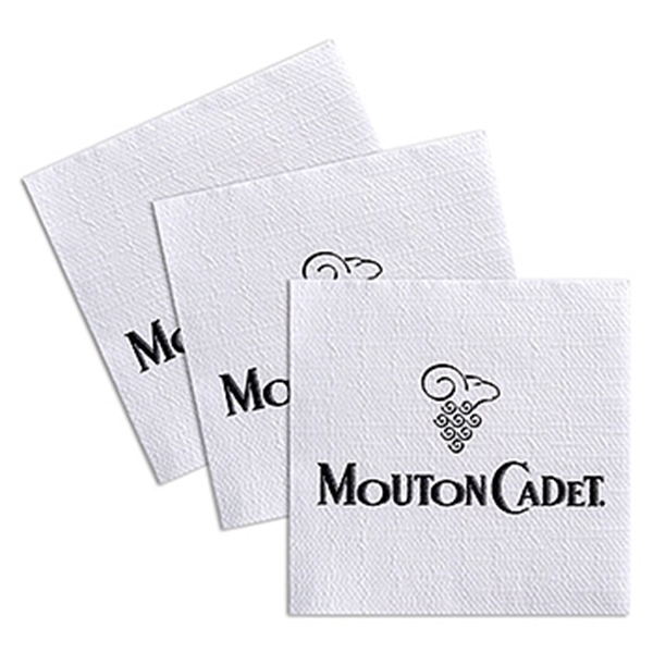 White color option for Custom Luncheon Semi Crepe 1 Ply Napkin With Lined Pattern