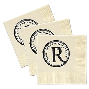 Photo of Custom Ecru Beverage Facial 3 Ply Napkin
