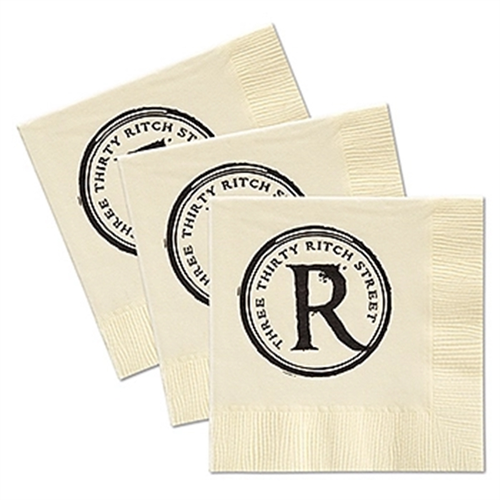 Main photo of Custom Ecru Beverage Facial 3 Ply Napkin