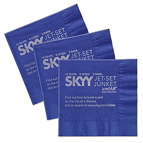 Navy Blue approx. PMS 288u color option for Dark Tone Beverage Facial 2 Ply Napkin
