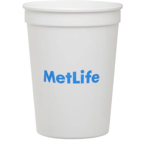 White color option for Smooth White 12 Ounce Plastic Stadium Cup