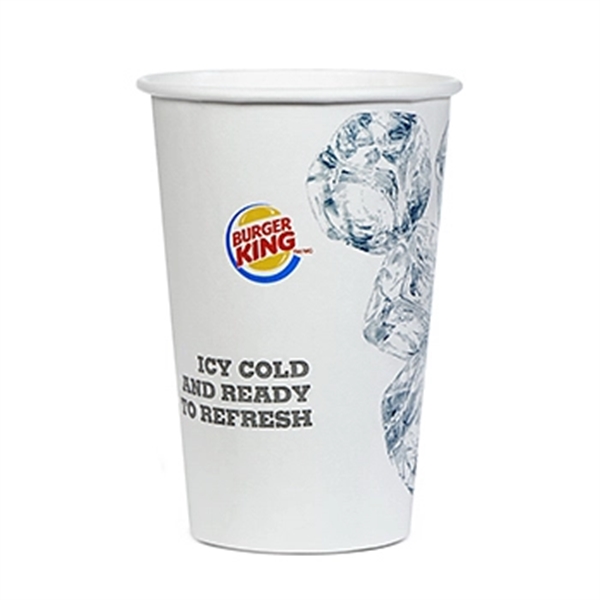 White color option for 16 Oz Double Poly Paper Cold Drink Cup   Flexo Printing