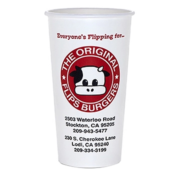 White color option for 20/21/22 Oz Double Poly Paper Cold Drink Cup   Flexo