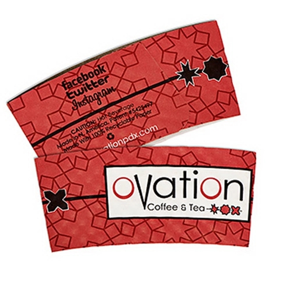 White color option for Large White "Econo" Hot Cup Sleeves   Flexographic Printed