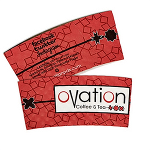 Photo of Large White "Econo" Hot Cup Sleeves   Flexographic Printed