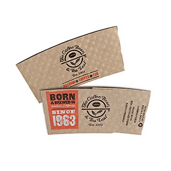 KRAFT color option for Large Kraft " Econo" Hot Cup Sleeves   Flexographic Printed