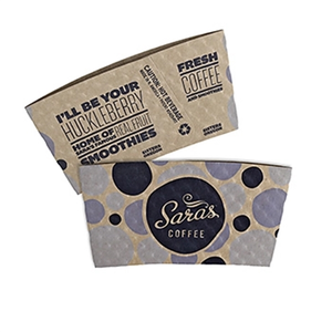 Photo of Large Kraft Hot Cup Sleeves   Flexographic Printed