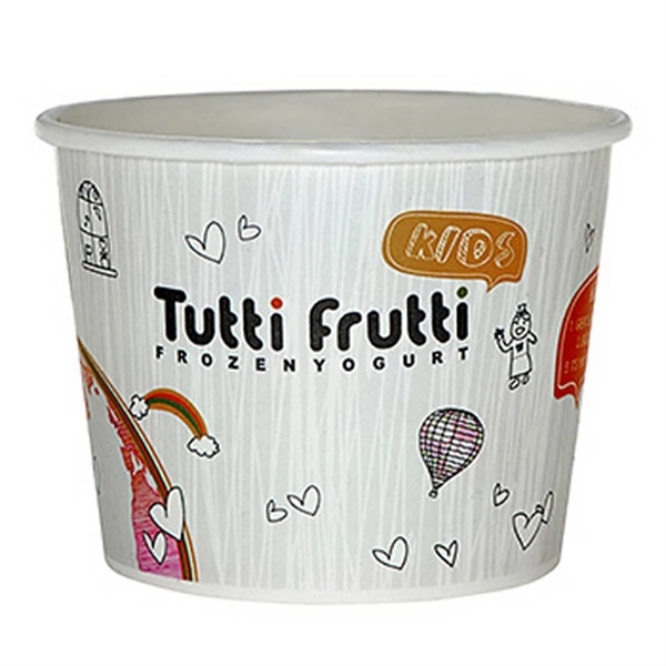 White color option for 32 Oz. Paper Dessert/Food Cup Flexographic Printed
