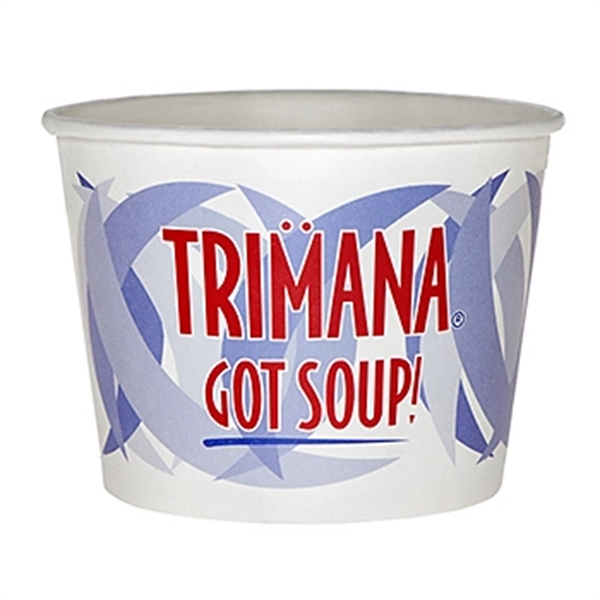 White color option for 16 Oz. Paper Dessert/Food Cup Flexographic Printed