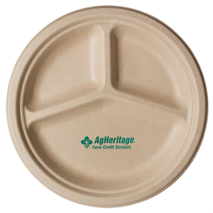 Photo of 10" Round 3 Compartment Eco Friendly Paper Plate