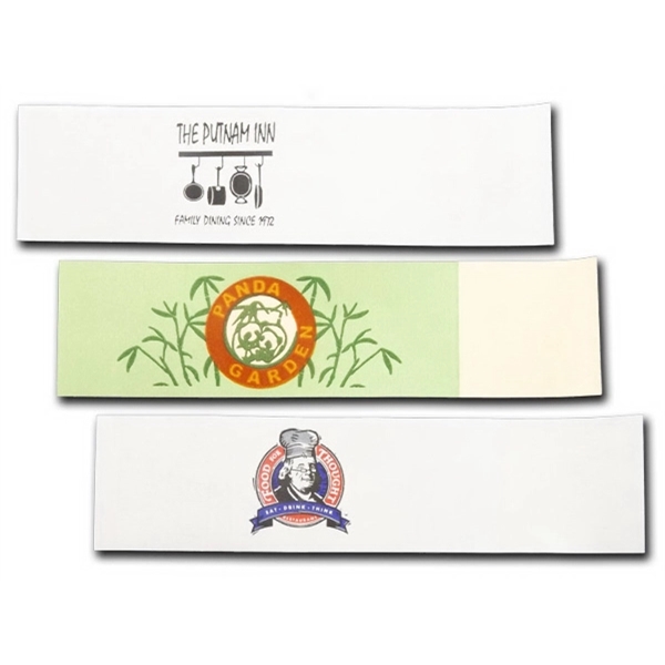 White color option for 1.5" X 6" Paper Napkin Bands   Self Adhesive