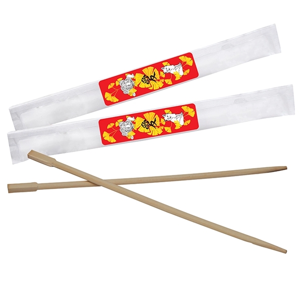 White color option for 9" Bamboo Chopsticks In Sealed Wrapper W/Full Color Label