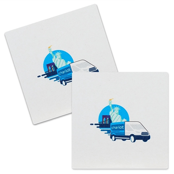 White color option for 60 Point 3.5" Pulp Board Coasters, Digital Print