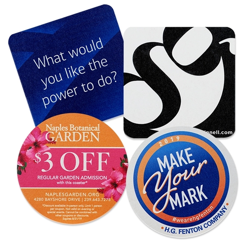 Main photo of 60 Point 4" Pulp Board Coasters, Digital Print