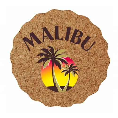 Main photo of Cork Coaster, 3.625" Scalloped, Digital