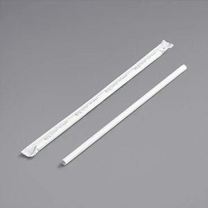 Photo of 7.75" White Paper Straw