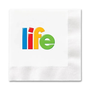 Photo of 3 Ply White Beverage Napkin, Digital, Fsc Certified