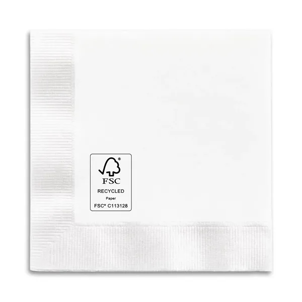 White color option for Foil Stamped 3 Ply White Dinner Napkin   1/4 Fold, Fsc Cert.
