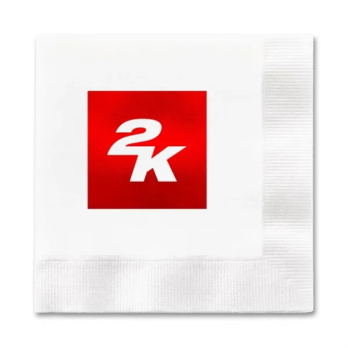 Main photo of Foil Stamped 3 Ply White Dinner Napkin   1/4 Fold, Fsc Cert.