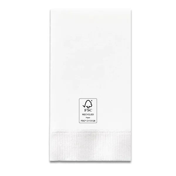 White color option for Foil Stamped 3 Ply White Dinner Napkin   1/8 Fold, Fsc Cert.