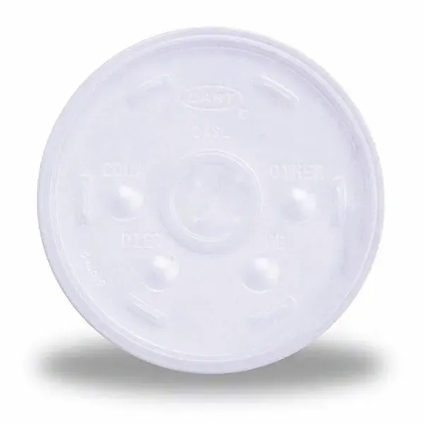 White color option for 12 Oz. Foam Cup Straw Slotted Lid