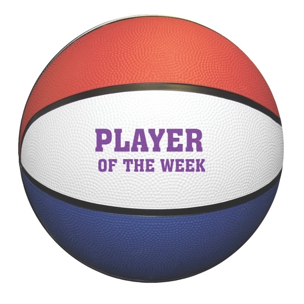 White-Blue-Red color option for Mini Rubber Basketball   Red White Blue