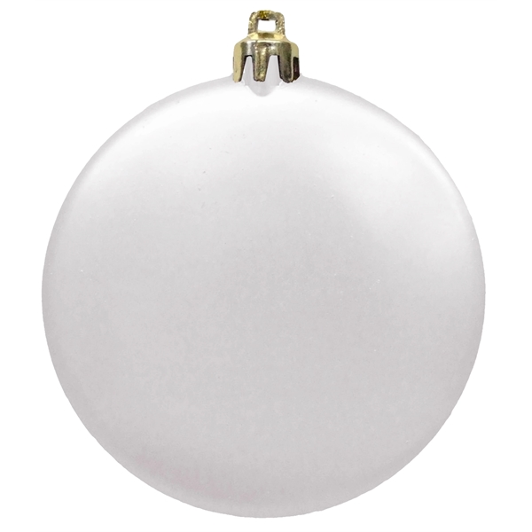 White color option for Satin Finish Flat Shatterproof Ornament