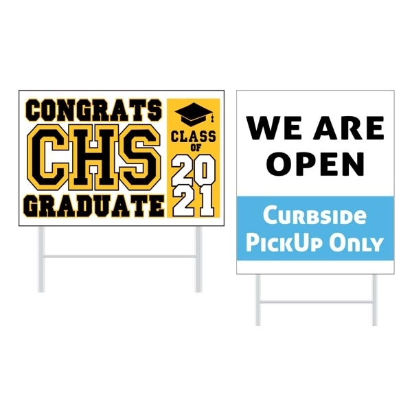 White color option for 12" X18" Plastic Sign