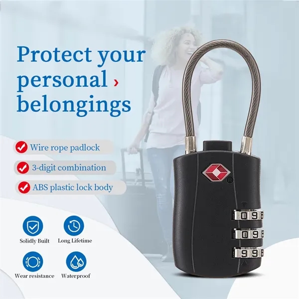 Silver color option for Tsa Approved 3 Digit Luggage Combination Lock