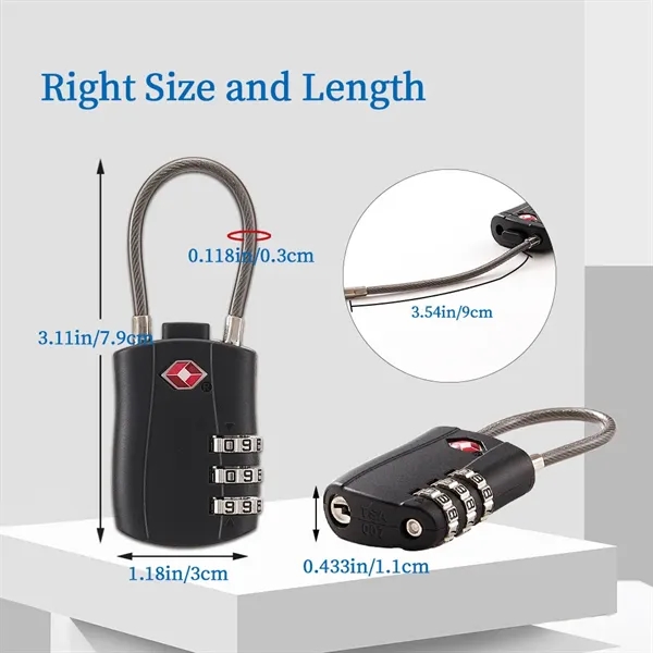 White color option for Tsa Approved 3 Digit Luggage Combination Lock