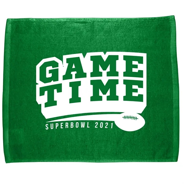 Kelly Green 347C color option for 15" X 18" Rally Velour Color Hemmed Towel