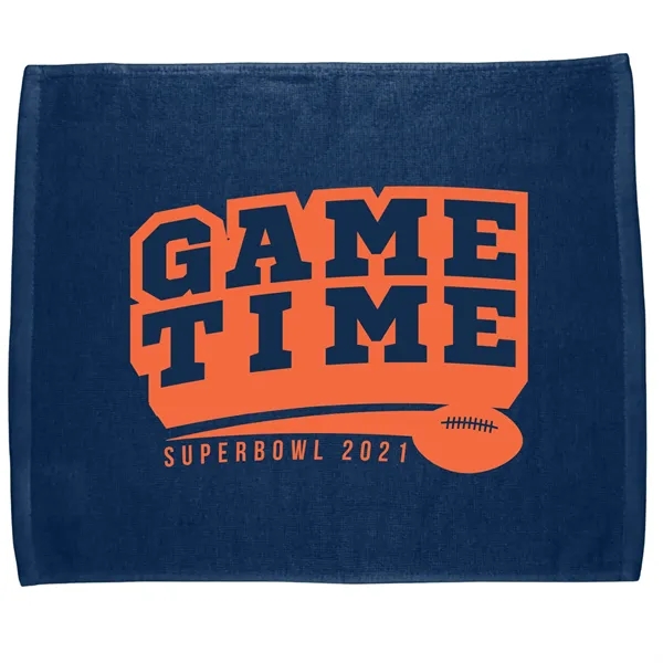 Navy Blue 289C color option for 15" X 18" Rally Velour Color Hemmed Towel