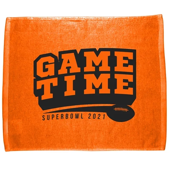 Orange 172C color option for 15" X 18" Rally Velour Color Hemmed Towel