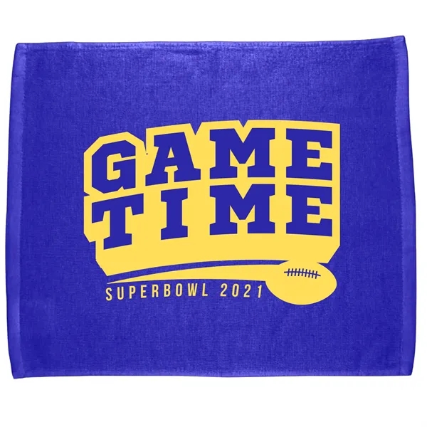Royal Blue 288C color option for 15" X 18" Rally Velour Color Hemmed Towel
