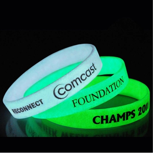 Photo of Glow In The Dark Silicone Wristbands W/ Custom Imprint