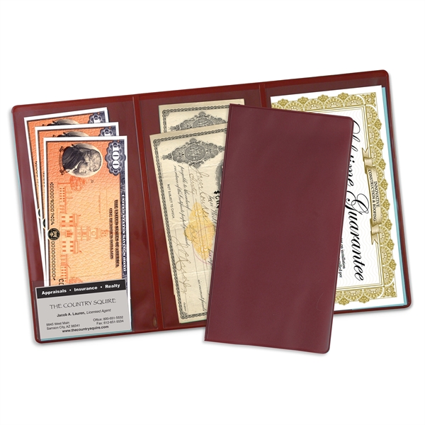 Burgundy 490 color option for 3 Pocket Policy Wallets