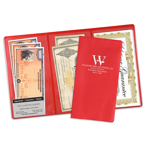 Red 186 color option for 3 Pocket Policy Wallets