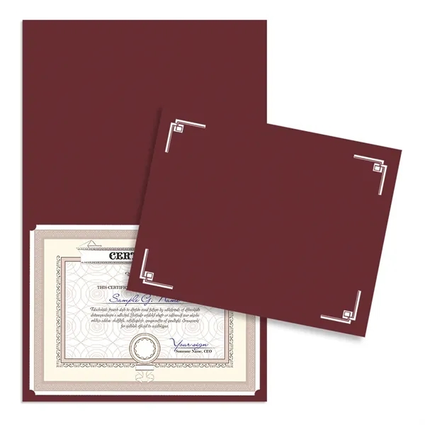Burgundy Red color option for Linen Certificate Holder