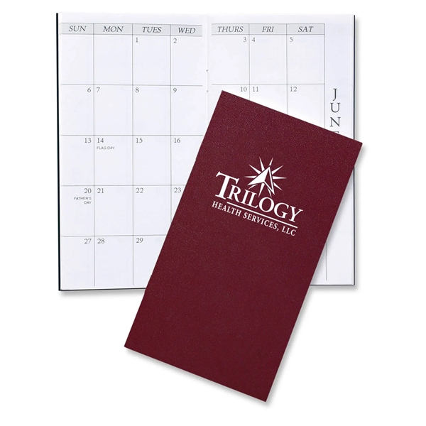 Burgundy color option for Monthly Pocket Planner   Leatherette